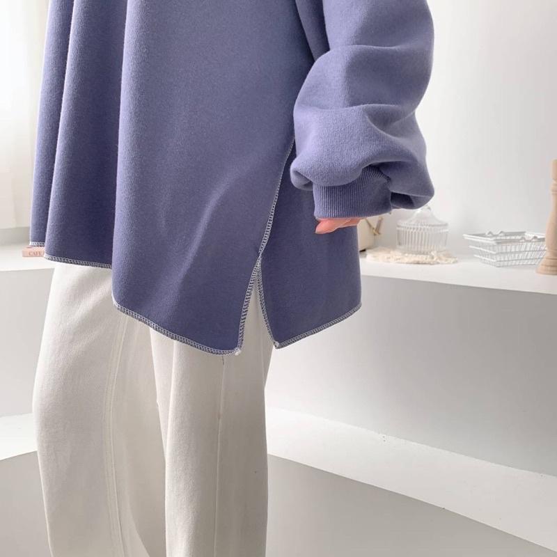 ［Y.S ONI ] 現貨🖤獨家自訂款-內刷毛反車撞色線大學T-細節圖6