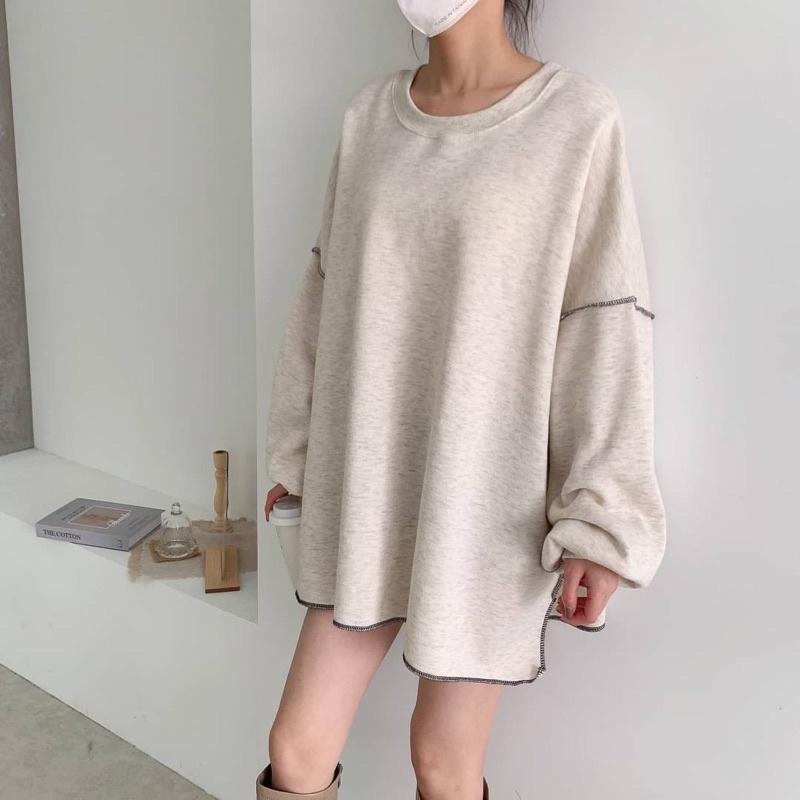 ［Y.S ONI ] 現貨🖤獨家自訂款-內刷毛反車撞色線大學T-細節圖8