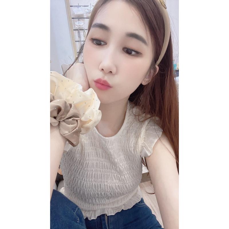 [Y.S ONI] 現貨 🇰🇷東大門手工鑲鑽緞面大腸圈-細節圖4