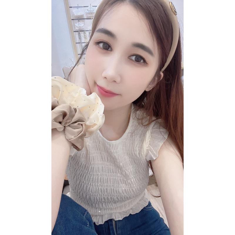 [Y.S ONI] 現貨 🇰🇷東大門手工鑲鑽緞面大腸圈-細節圖6