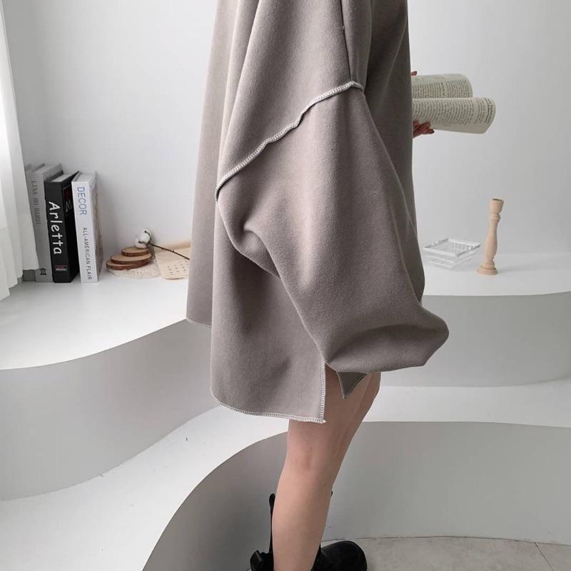 獨家自訂 ———反車線內刷毛寬T-細節圖4