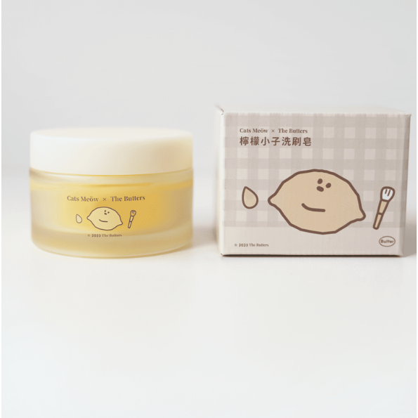 全新台灣現貨🍋一隻喵Cats Meöw聯名奶油家族 檸檬小子刷具粉撲清潔皂 化妝刷具清潔 清潔皂 洗刷皂 化妝用品-細節圖2