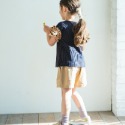 [現貨] 日本 pairmanon 女童上衣 荷葉邊短袖T恤 華夫餅拼接上衣 100-150cm-規格圖7