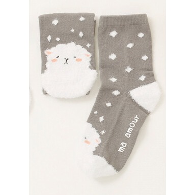 [現貨] 日本 aube 兒童短襪 兒童襪 防滑襪 兒童毛茸茸混紡襪子 16-21cm 5013 5014-規格圖4