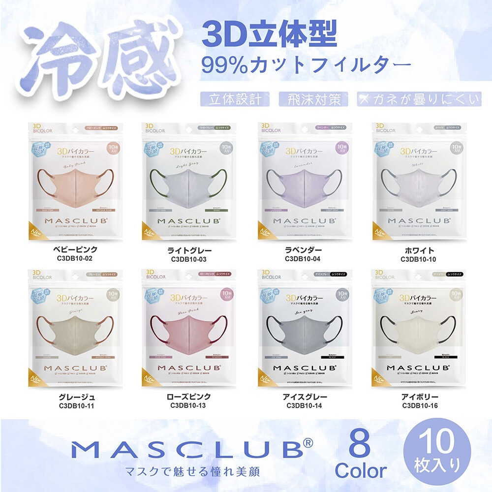 [現貨] 日本 masclub 3D口罩 3D涼感口罩 10枚入-細節圖2