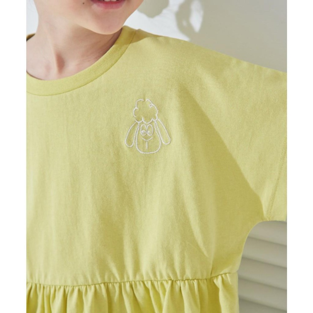 [現貨] 日本 pairmanon 100%棉 女童刺鏽動物荷葉邊上衣 90-140cm-細節圖6