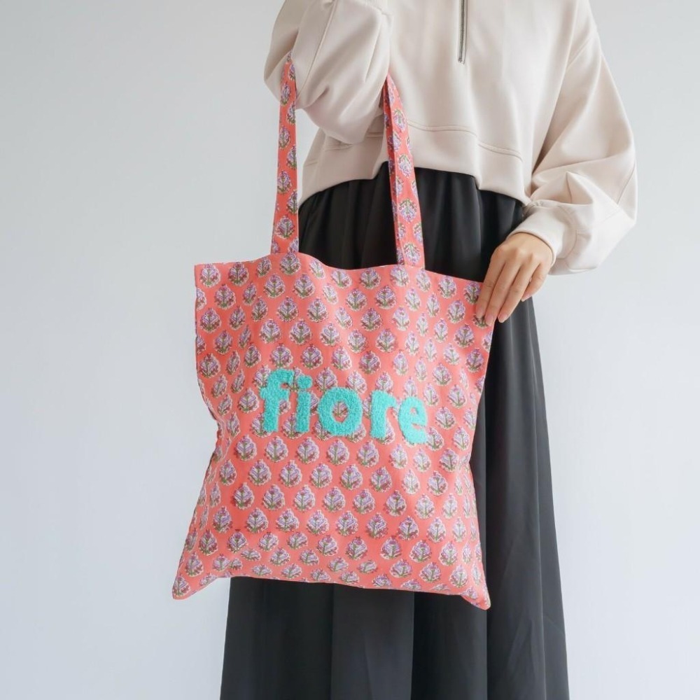 [現貨] 日本 jou jou lier 毛巾刺鏽帆布包 側揹包 帆布側背包 購物袋-細節圖3