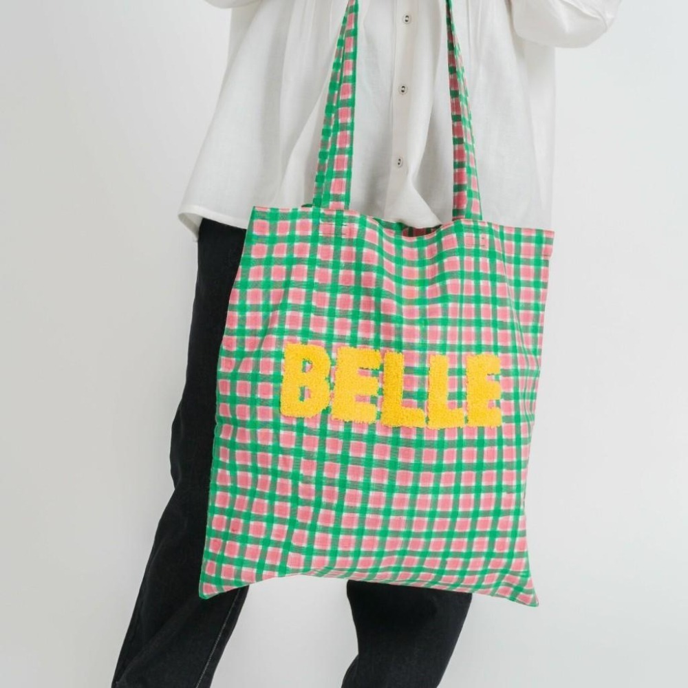 [現貨] 日本 jou jou lier 毛巾刺鏽帆布包 側揹包 帆布側背包 購物袋-細節圖4