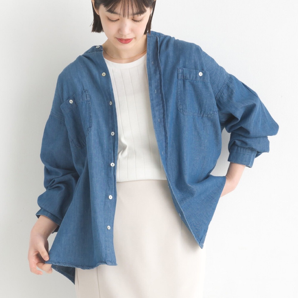 [現貨] 日本 omnes 牛仔襯衫 男女通用 M-L 情侶裝-規格圖9