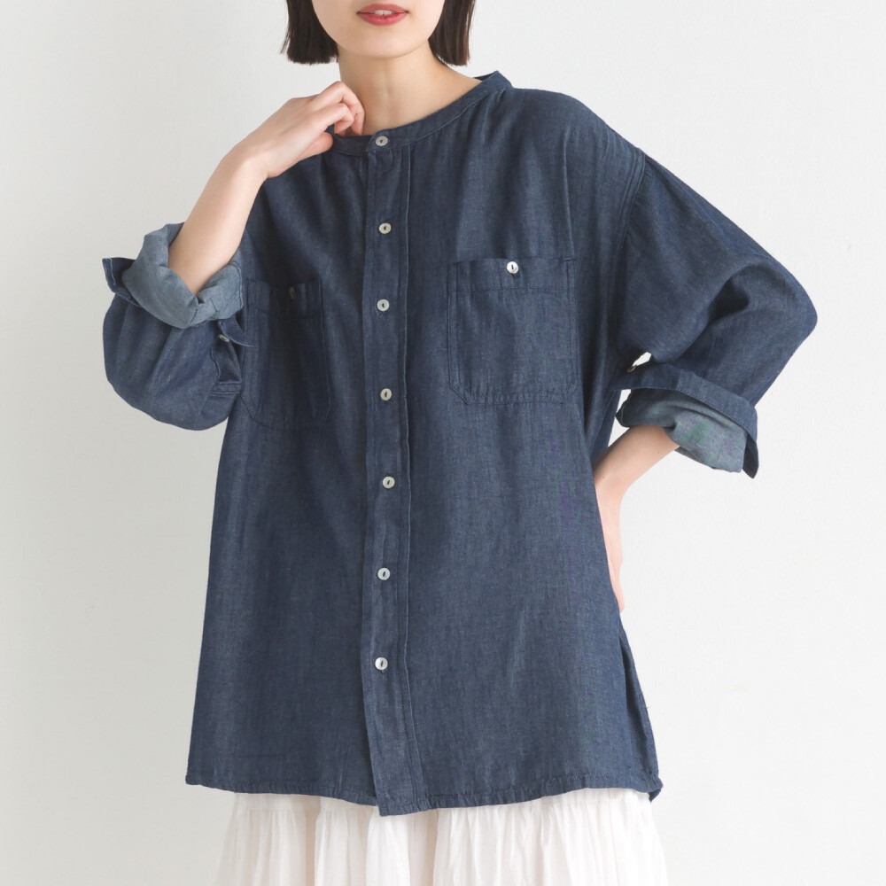 [現貨] 日本 omnes 牛仔襯衫 男女通用 M-L 情侶裝-規格圖9