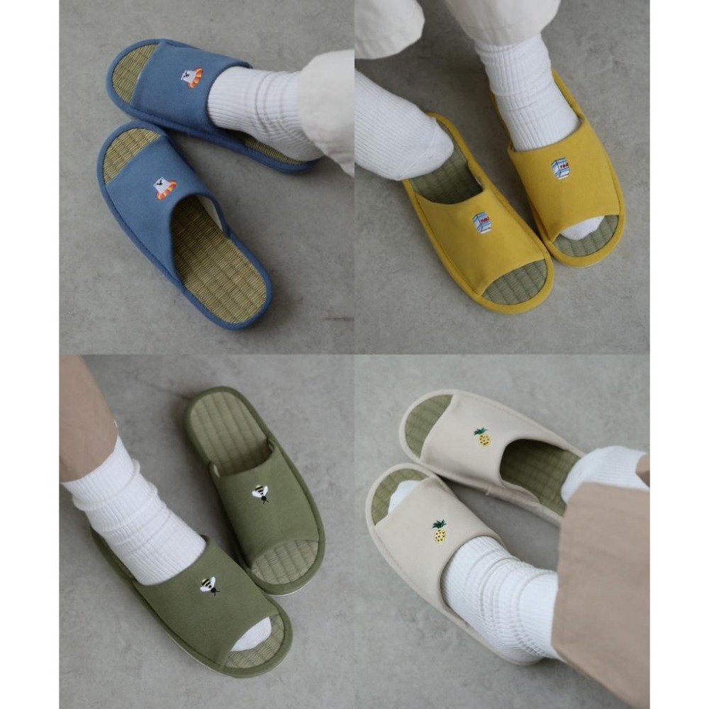 [現貨]日本 aube 藺草 燈芯草 燈心草 室內拖鞋 男女通用 情侶拖 23-26cm-細節圖2