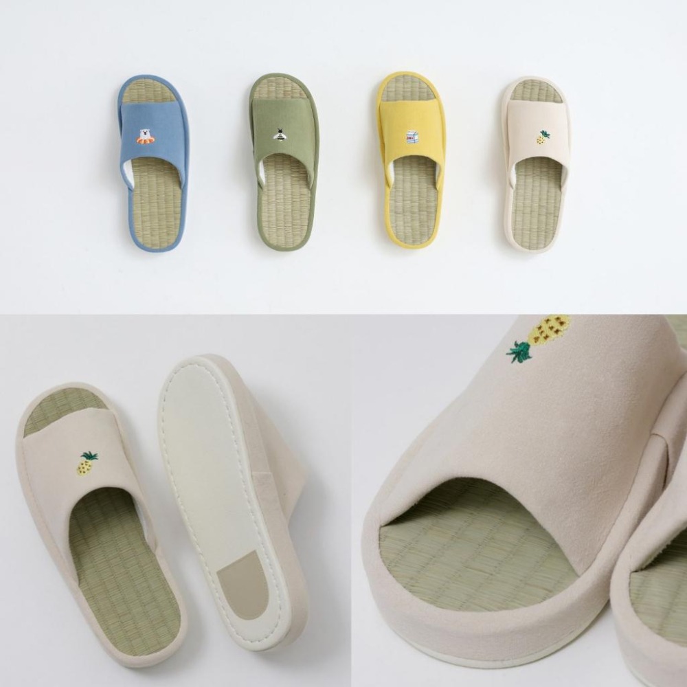 [現貨]日本 aube 藺草 燈芯草 燈心草 室內拖鞋 男女通用 情侶拖 23-26cm-細節圖4