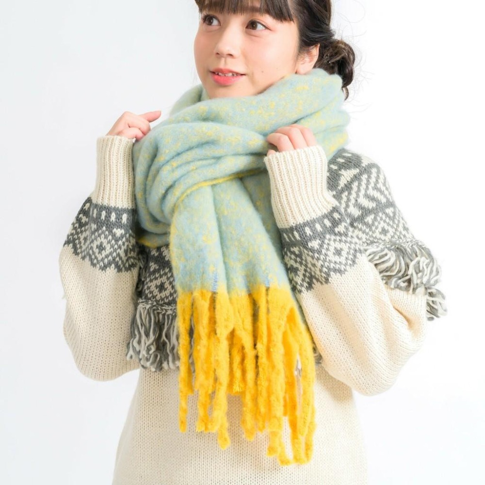 [現貨] 日本 PAGE ONE 流蘇圍巾 大尺寸 長圍巾 200cm-細節圖4