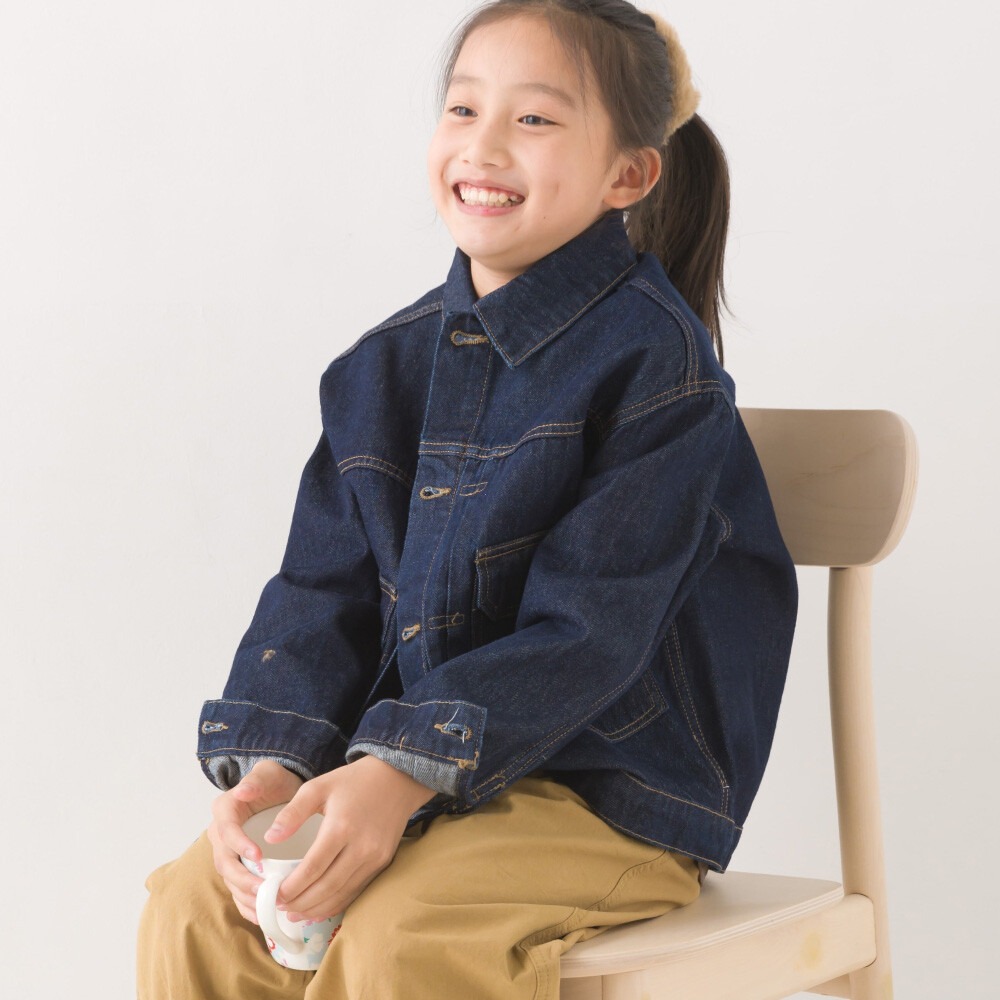 [現貨] 日本 OMNES 兒童牛仔外套 100-150cm 男女通用-規格圖7