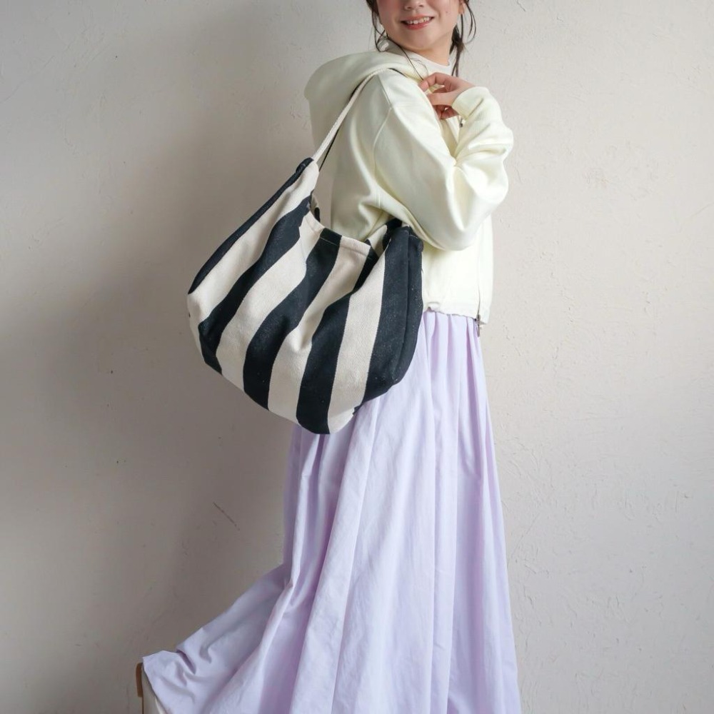 [現貨] 日本 jou jou lie 帆布袋 大容量 條紋帆布袋-細節圖6