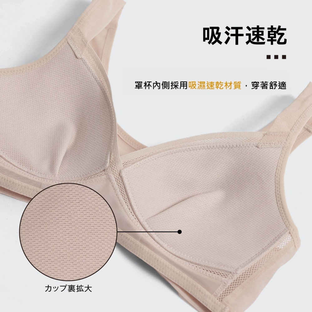 日本 Lucien 無鋼圈內衣 網眼布料 吸濕 排汗 速乾 華歌爾副牌-細節圖7