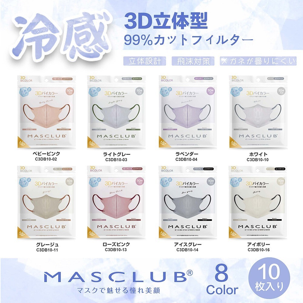 [現貨]日本 arbol 同款口罩 MASCLUB 3D口罩 涼感口罩 STYLISH MASK+10枚入-細節圖6