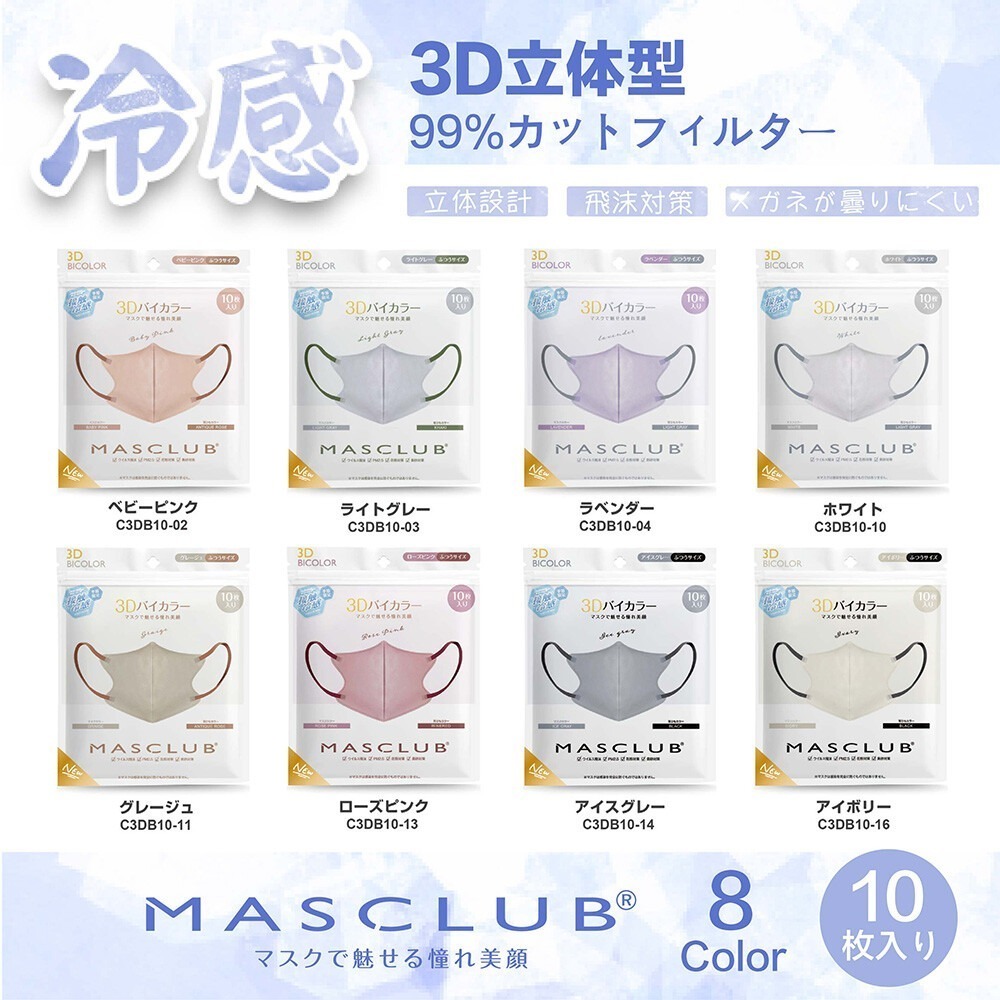 [現貨]日本 arbol 同款口罩 MASCLUB 3D口罩 涼感口罩 STYLISH MASK+10枚入-細節圖6