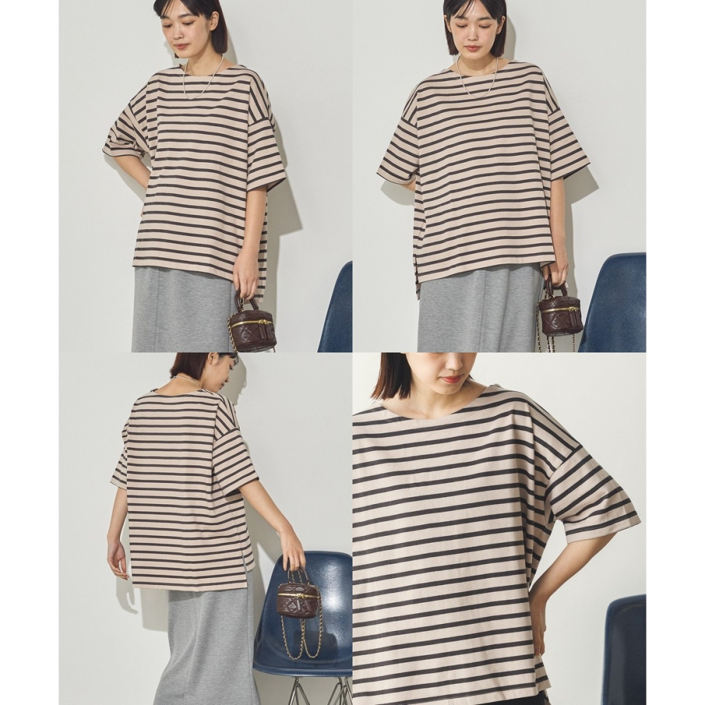 [預購] 日本 Sans Souci 34+ 橫條紋純棉T恤-細節圖7