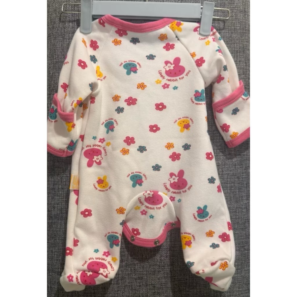 轉賣epk｜女寶不倒絨印花包腳連身衣-細節圖2