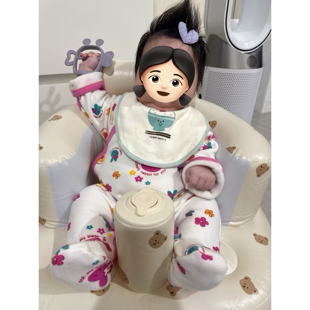 轉賣epk｜女寶不倒絨印花包腳連身衣-細節圖4