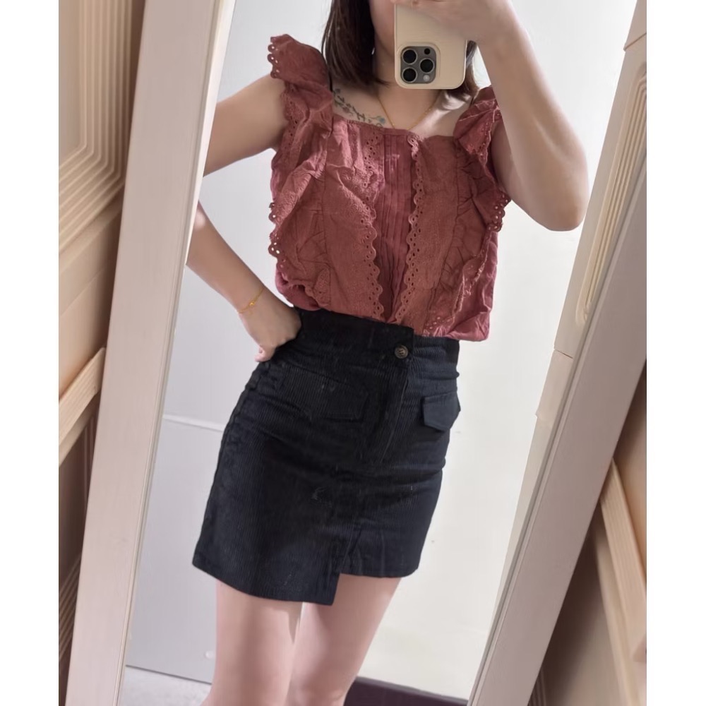 全新轉賣｜韓標燈芯絨褲裙S 號-細節圖2