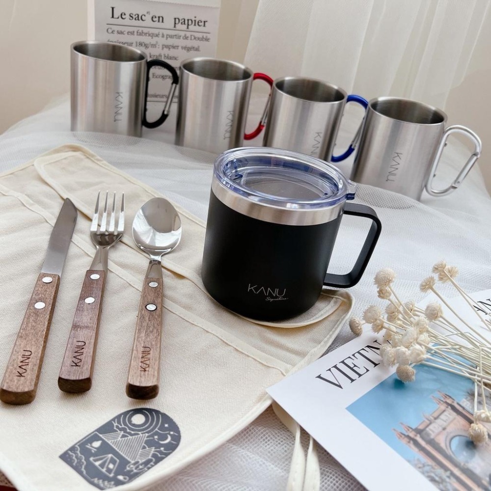 [現貨隨你配] 韓國 孔劉 Maxim KANU 美式組合隨你配 露營 環保餐具組 304不鏽鋼 露營保溫杯 露營用鋼杯-細節圖4