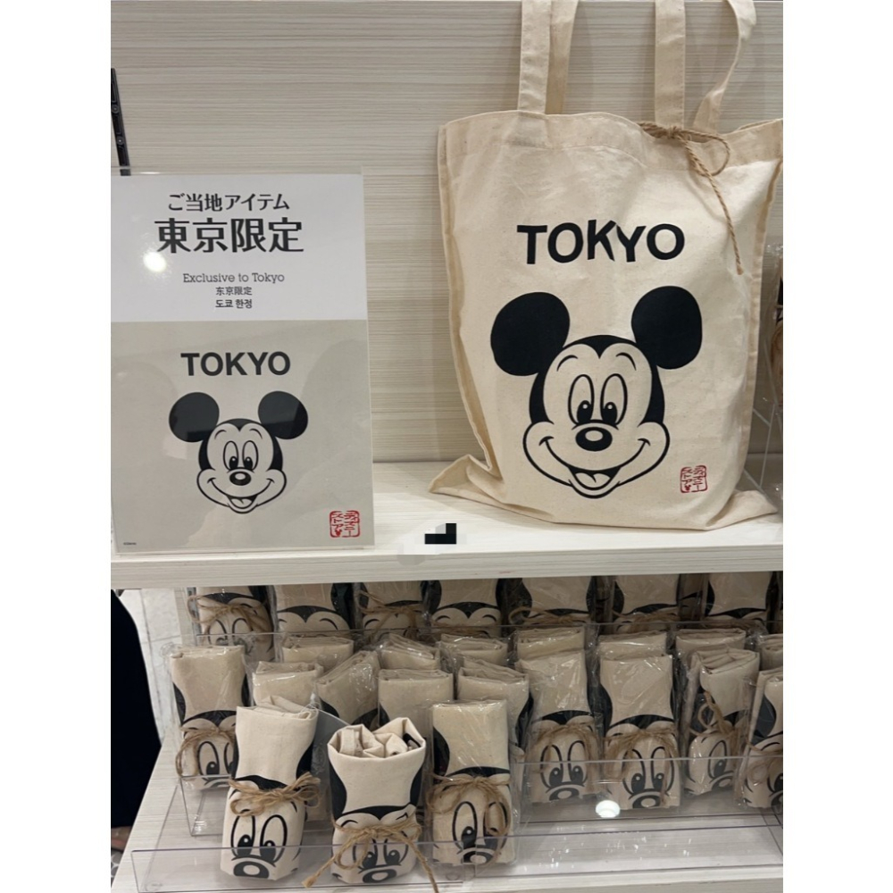 現貨｜迪士尼 代購 日本 迪士尼 Disney 髮圈 髮箍 限定商品 米奇 維尼 東京限定 托特包 購物袋 帆布包-細節圖2