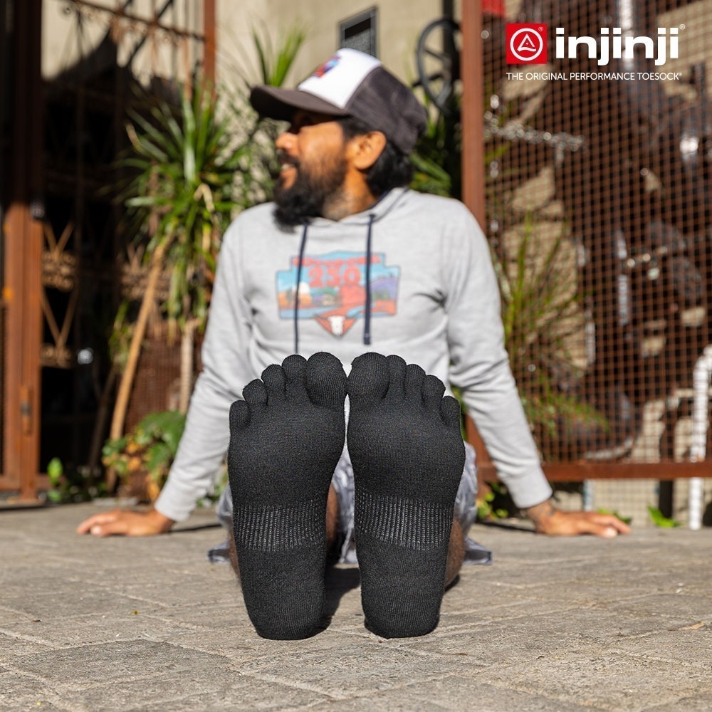 【injinji】Run輕量吸排五趾隱形襪NX (黑色) - NAA1395 | 五趾襪 隱形襪 吸濕排汗 中性襪-細節圖6