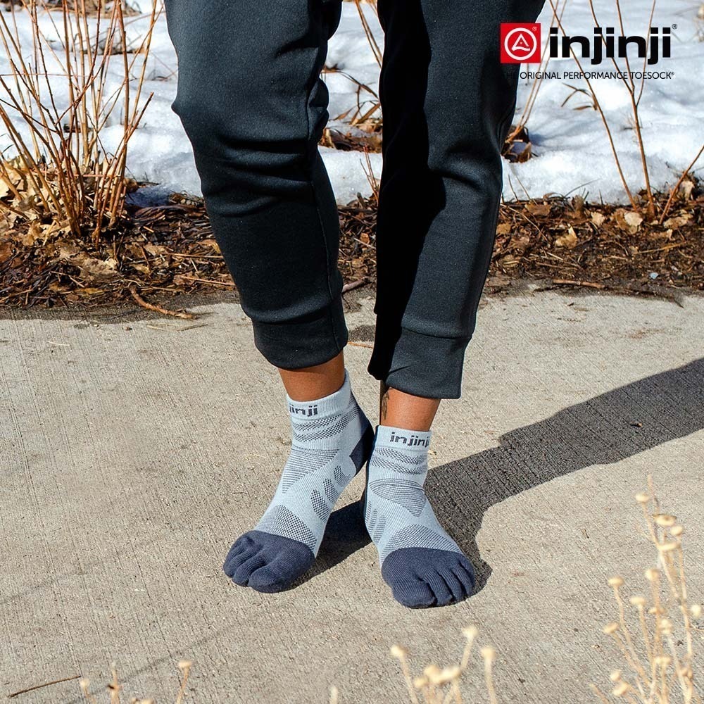 【injinji】女 Ultra Run終極系列五趾短襪 (石板灰) - WAA6994 | 五趾襪 短襪 女襪-細節圖7