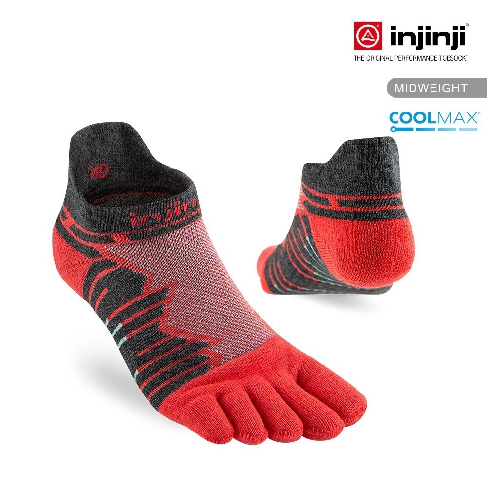 【injinji】Ultra Run終極系列五趾隱形襪(火山紅) - NAA6505|五趾襪 隱形襪 馬拉松襪 中性款-細節圖5