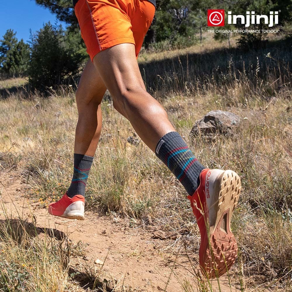 【injinji】Trail野跑避震吸排五趾中筒襪FX (山稜線) - NAA37 |厚底防震 五趾襪 中筒襪 中性襪-細節圖4