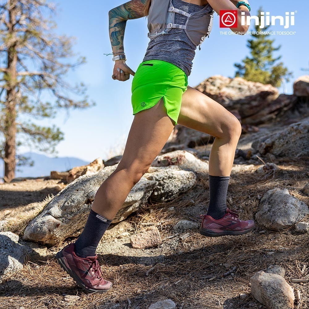 【injinji】女 Trail野跑避震吸排五趾中筒襪FX (黑色) - WAA3995-細節圖7