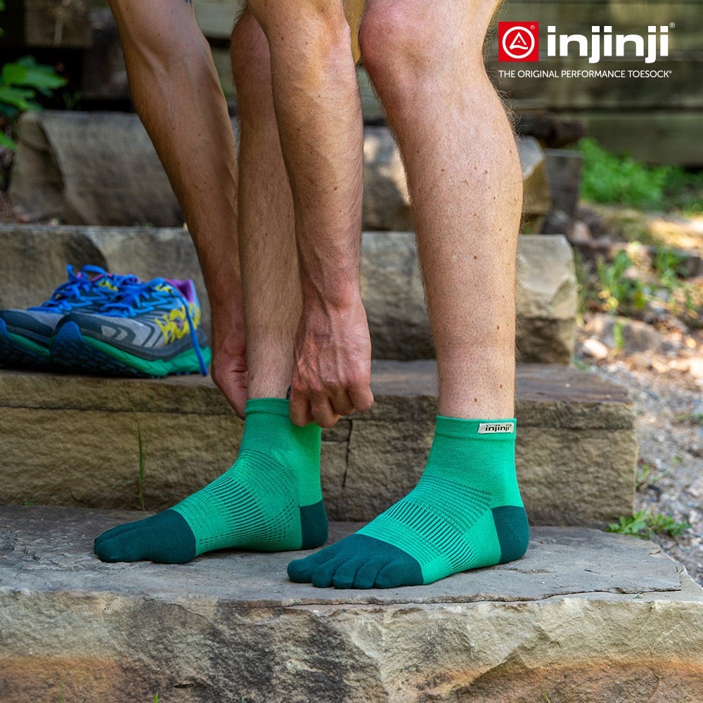 【injinji】Run輕量吸排五趾短襪NX (蕨葉綠) - NAA1245 | COOLMAX 快乾襪 吸濕排汗 輕量-細節圖3
