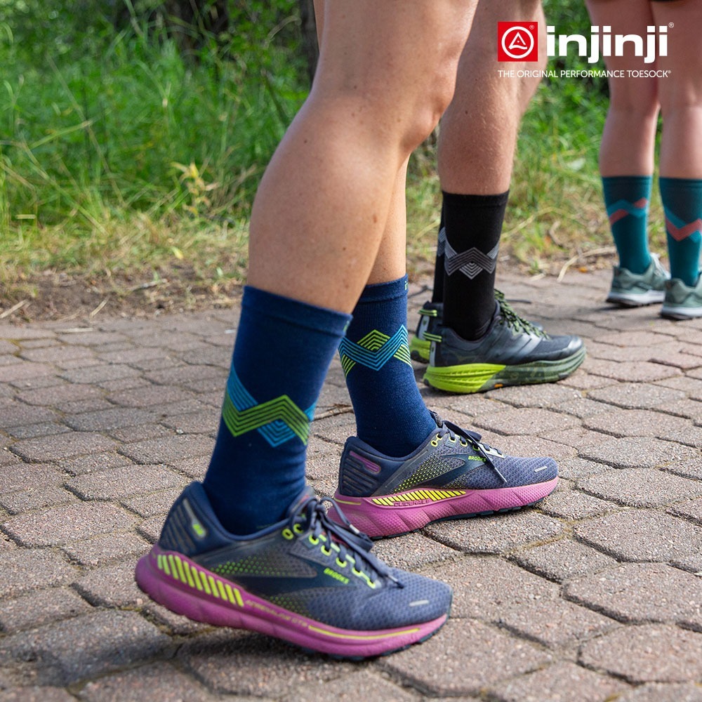 【injinji】Run輕量吸排五趾中筒襪NX (熾焰藍) - NAA1958 | COOLMAX 快乾襪 吸濕排汗-細節圖3