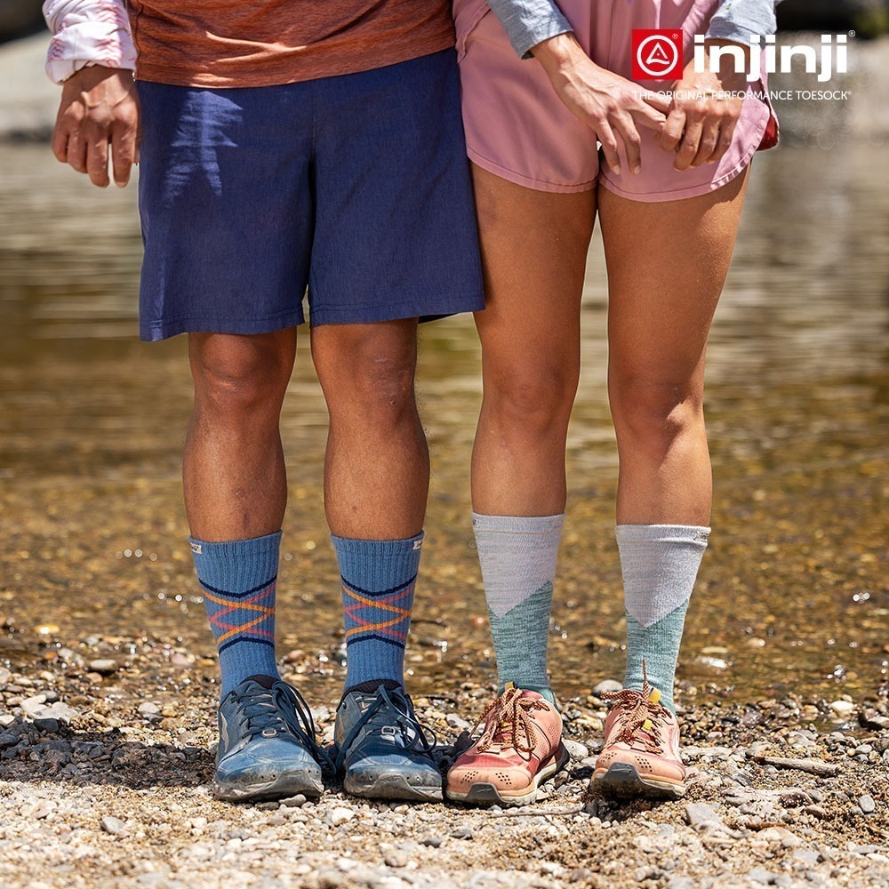 【injinji】Trail野跑避震吸排五趾中筒襪FX (湖泊藍) - NAA375 | 吸濕排汗 厚底防震 防腳底水泡-細節圖5