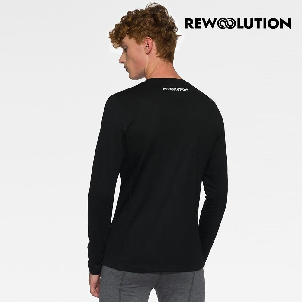 【Rewoolution】男 EXPLORER 190g長袖[黑色]羊毛衣 登山必備 吸濕排汗| MC704 95-細節圖2