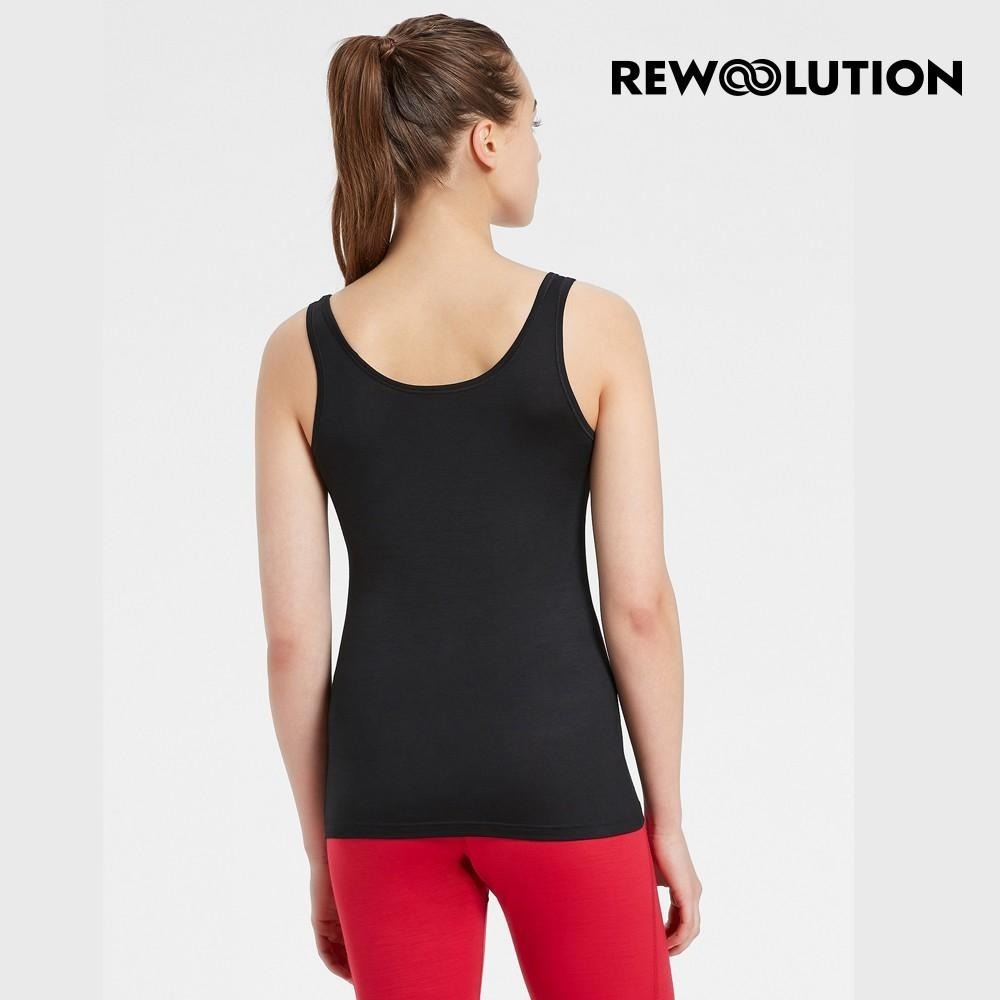 【Rewoolution】女 RAINBOW 140g背心 [黑色] 羊毛衣 背心 登山必備|WU501-細節圖2