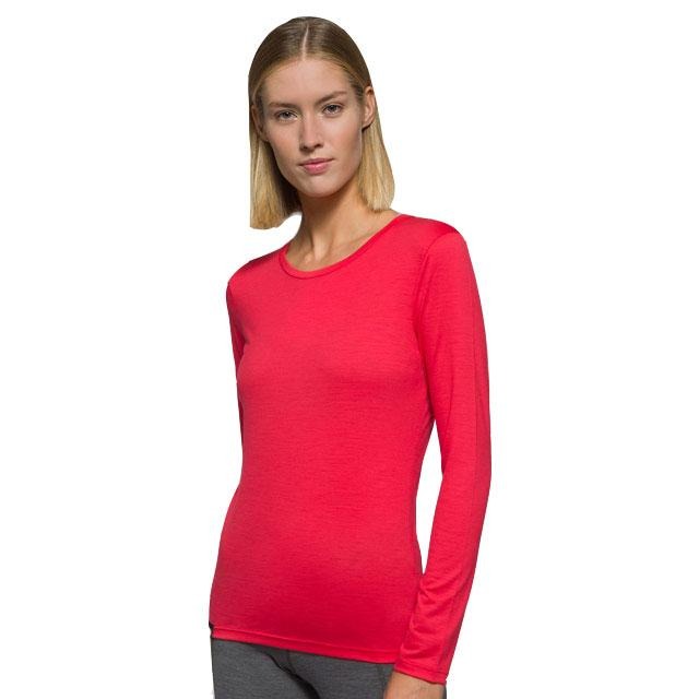 【Rewoolution】女BERRY 140g長袖T恤 [玫紅] 羊毛衣 登山必備 吸濕排汗| REJB2WC711-細節圖2