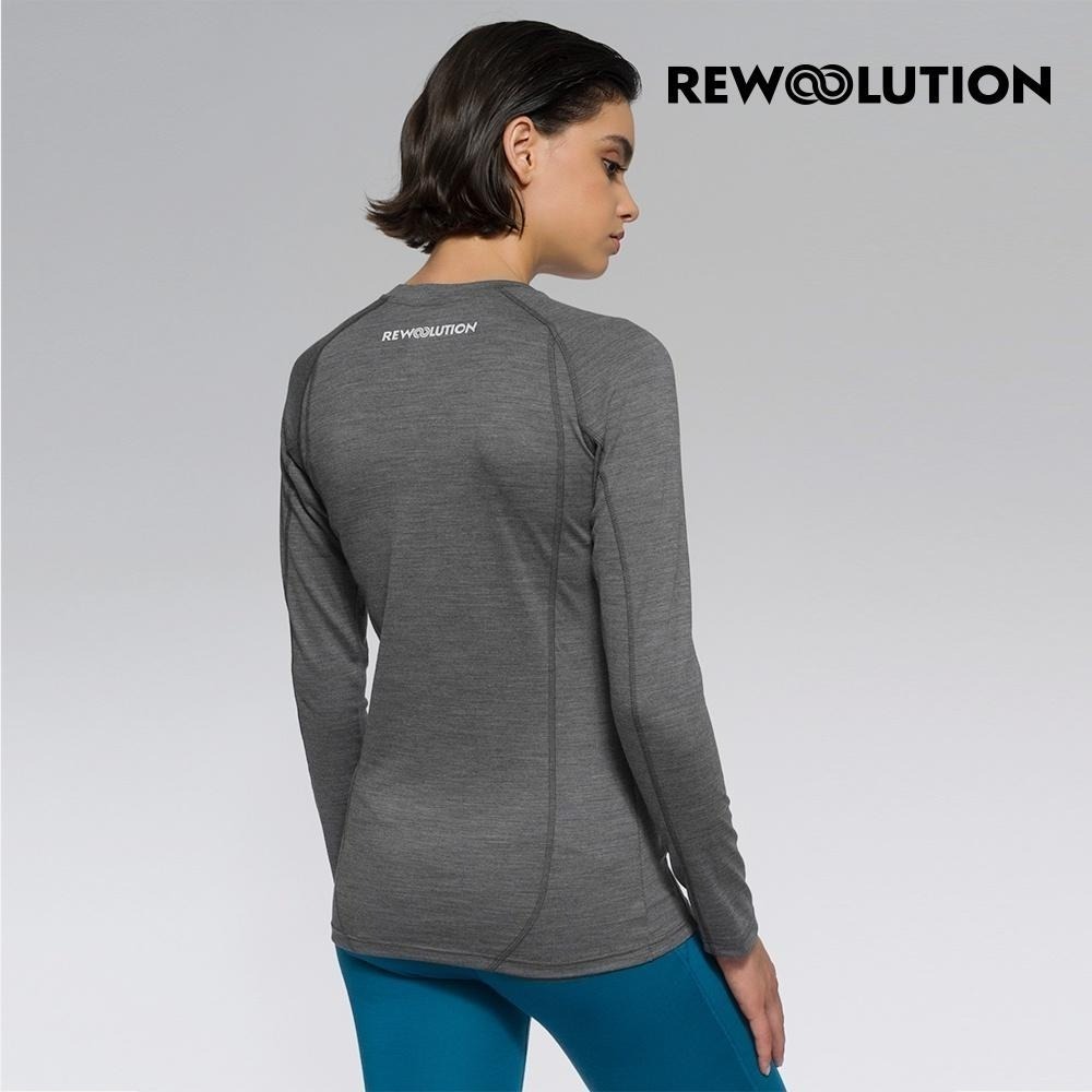 【Rewoolution】女 WIKI 190g長袖T恤 [碳灰] 羊毛衣 登山必備 吸濕排汗| WC70394-細節圖2