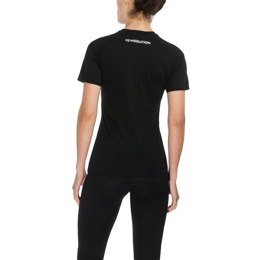 【Rewoolution】女 ALI 190g短袖T恤 (黑色)羊毛衣 T恤 登山必備 吸濕排汗|WC502 95-細節圖3
