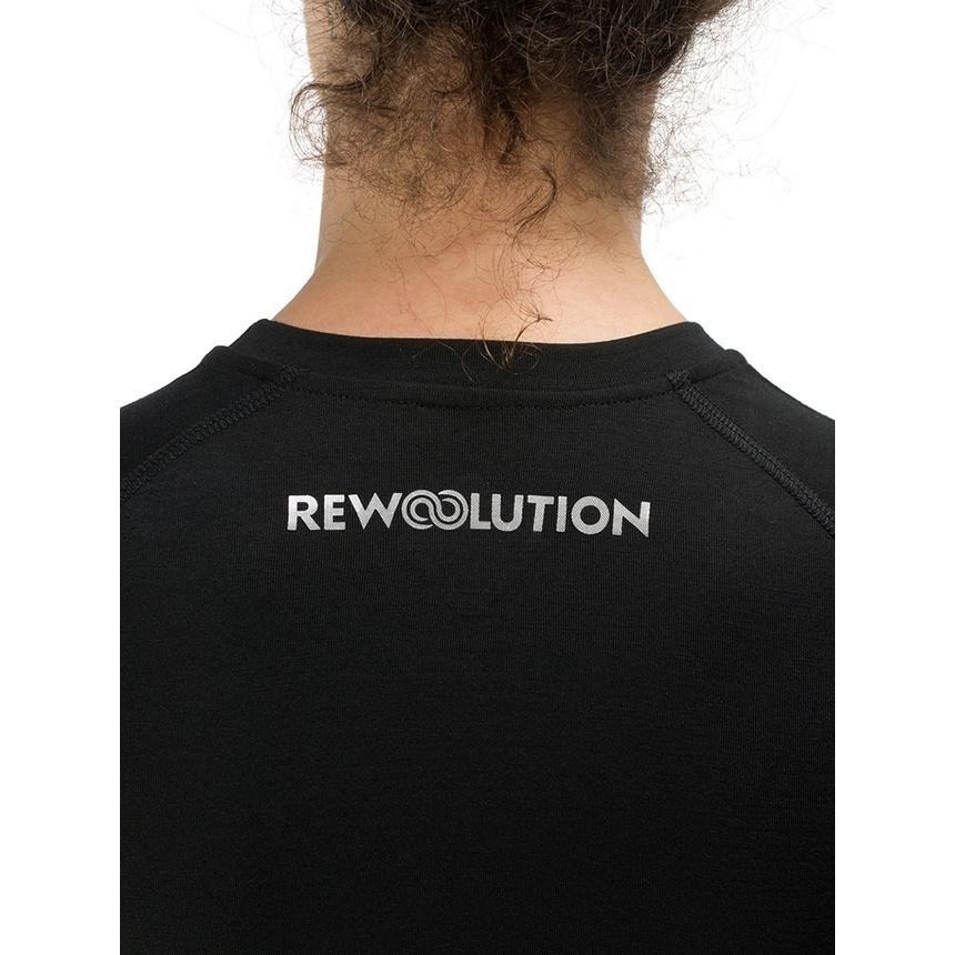 【Rewoolution】女 ALI 190g短袖T恤 (黑色)羊毛衣 T恤 登山必備 吸濕排汗|WC502 95-細節圖5