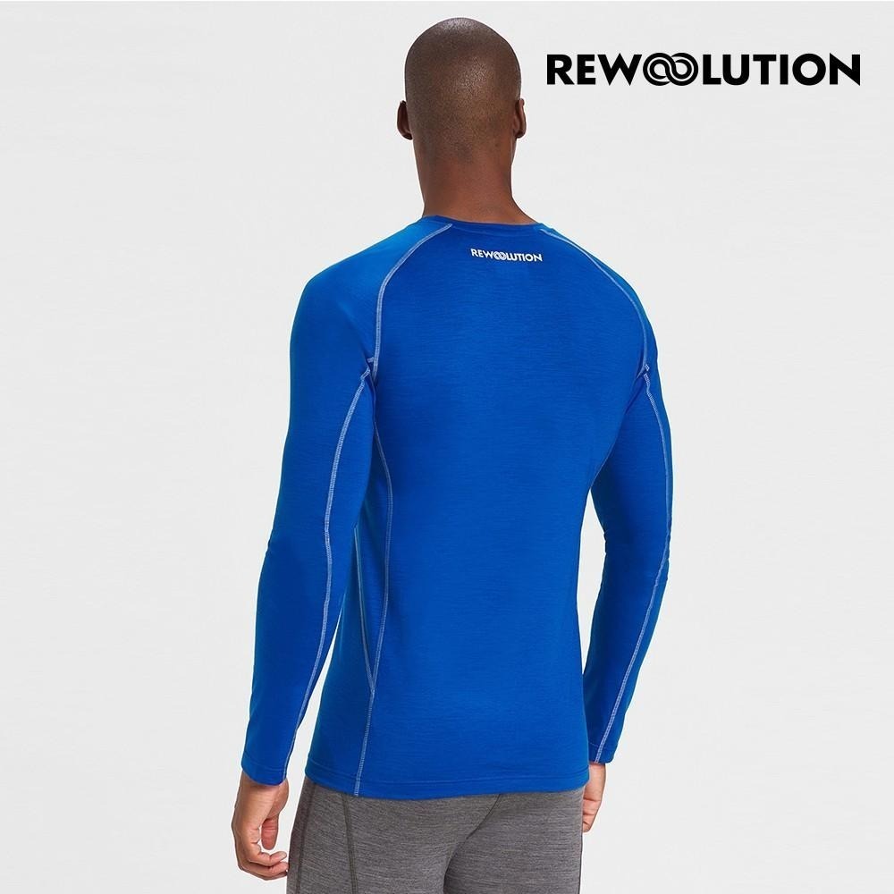 【Rewoolution】男TOMMY 140g長袖T恤[寶藍]羊毛衣 登山必備 吸濕排汗| REJB2MC70155-細節圖2