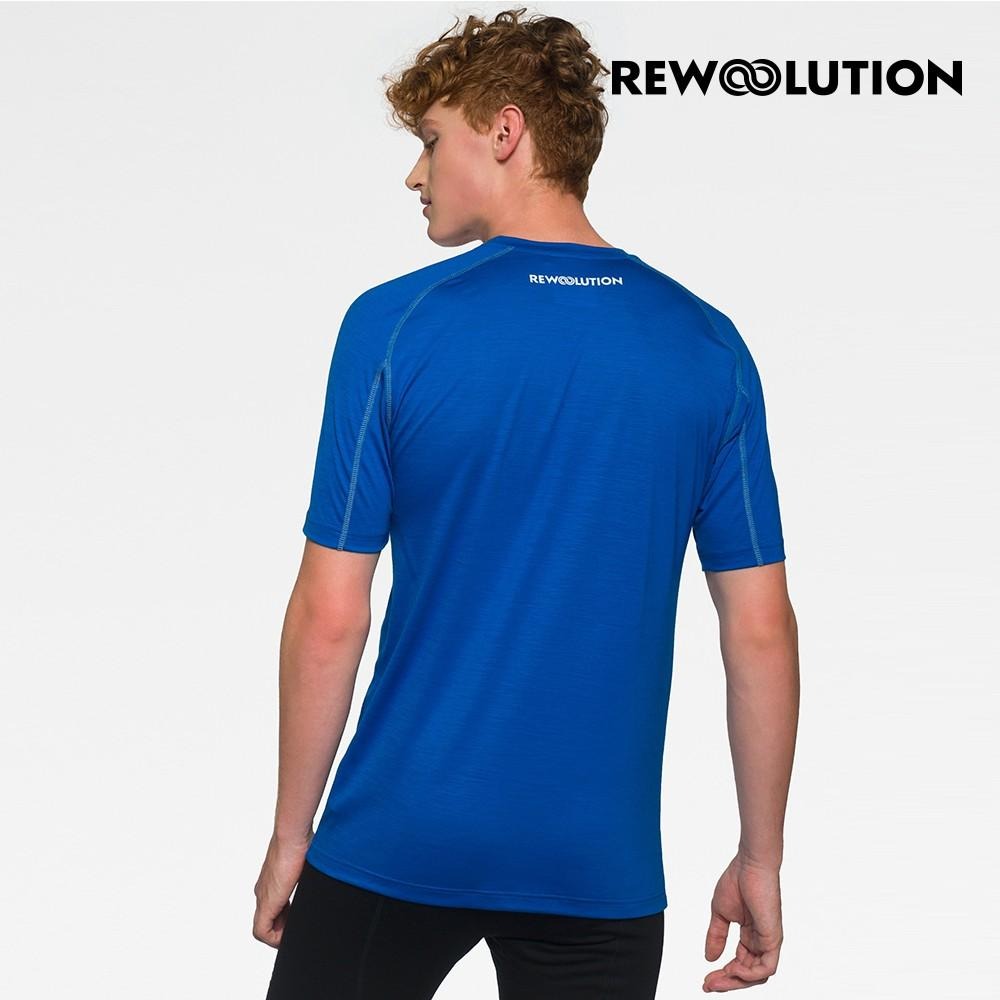 【Rewoolution】男HERO 140g短袖T恤[寶藍]羊毛衣 登山必備 吸濕排汗| REJB2MC50355-細節圖2