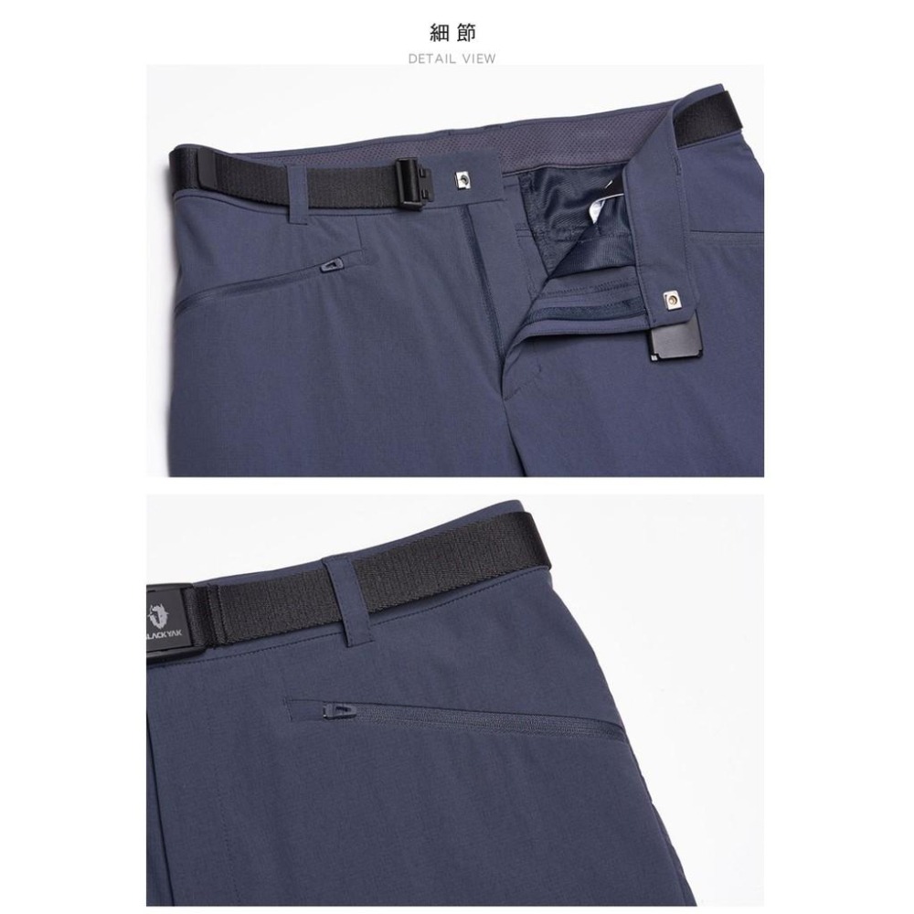【BLACKYAK】男 MUST耐磨七分褲(海軍藍/淺碳灰)-春夏 | 修身 透氣  附腰帶  | BYAB1MP102-細節圖8