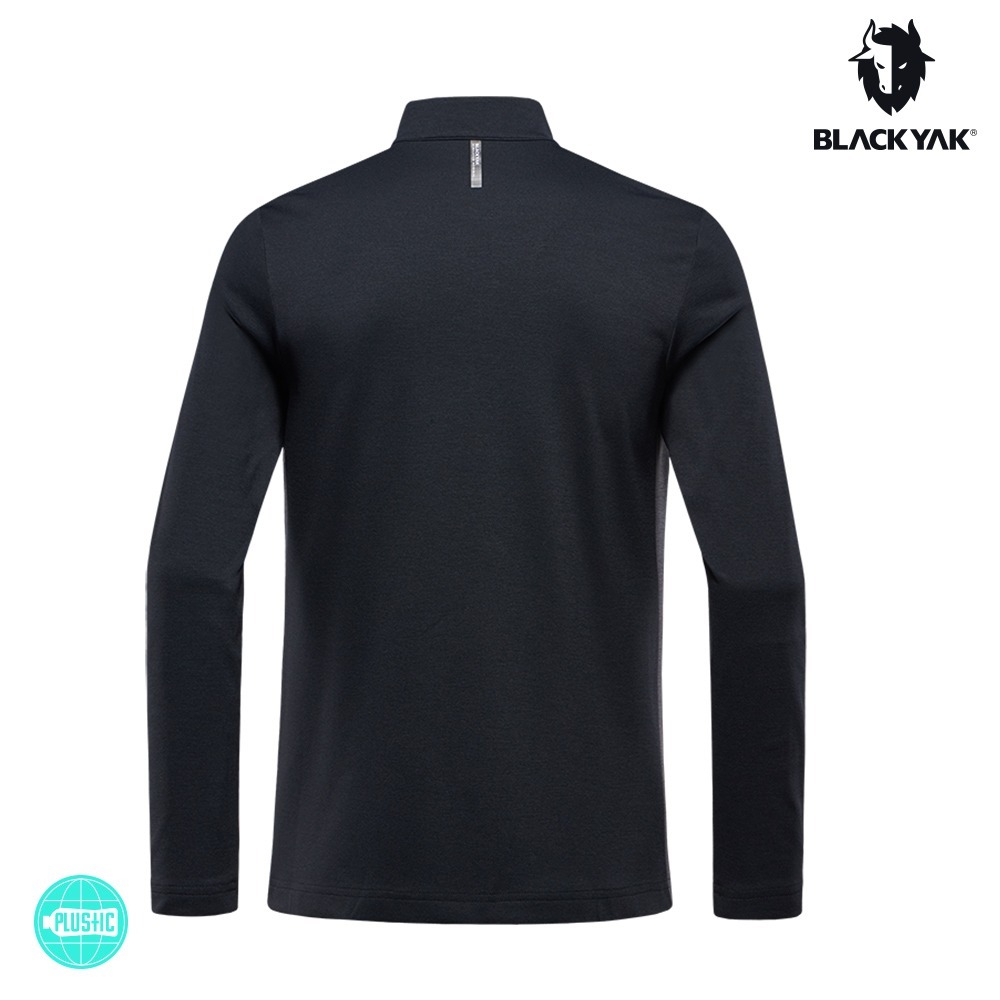 【BLACKYAK】男 CLASSY長袖半開襟(灰卡其/碳灰)-秋冬 長袖T恤 機能服 運動上衣 |BYAB2MC903-細節圖2