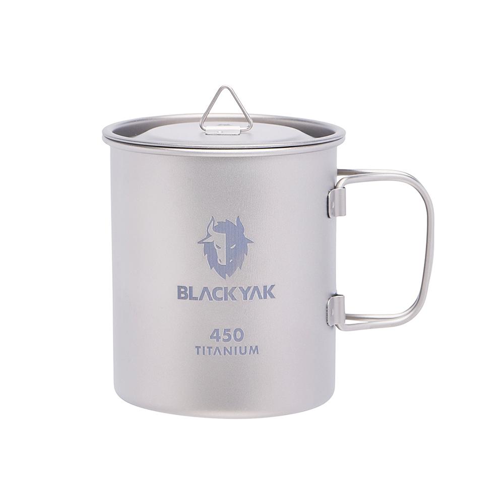 【BLACKYAK】TITANIUM純鈦單層折疊手把杯450ml(碳灰)-露營杯|DB1NGN02|2BYXXX4922-細節圖2