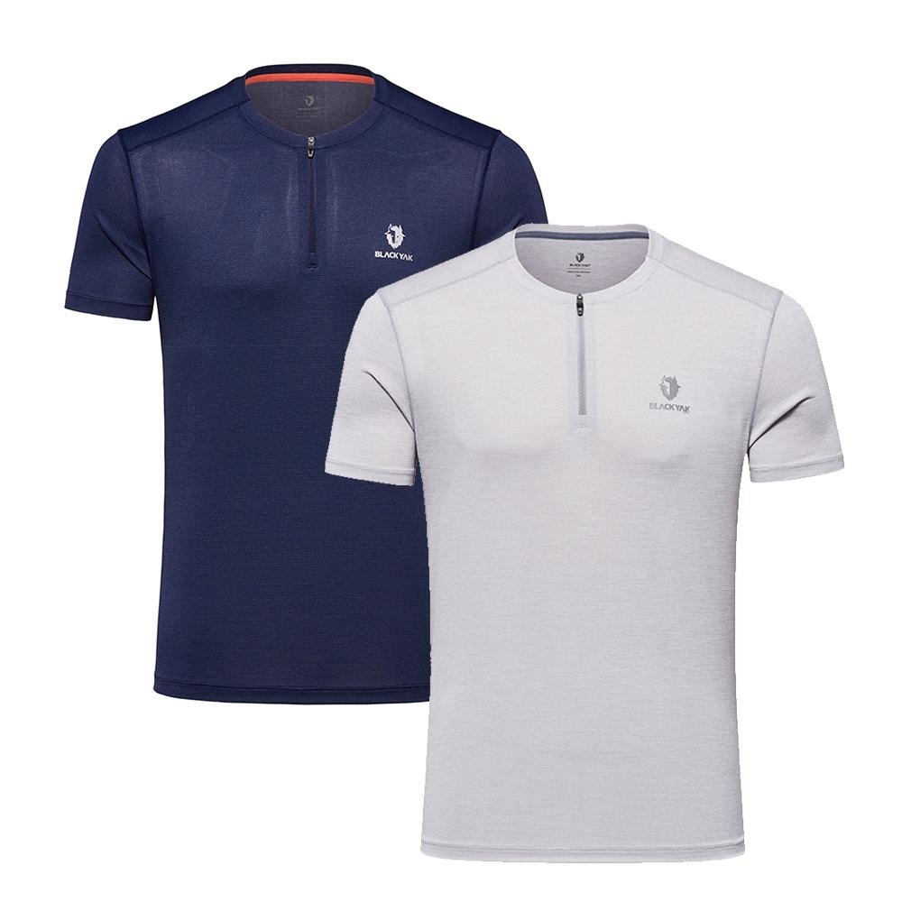 【BLACKYAK】男 MARPHA短袖圓領半開襟(2色)-輕量 銀離子抗菌除臭|DB1MC807|1BYTSM4029-細節圖2