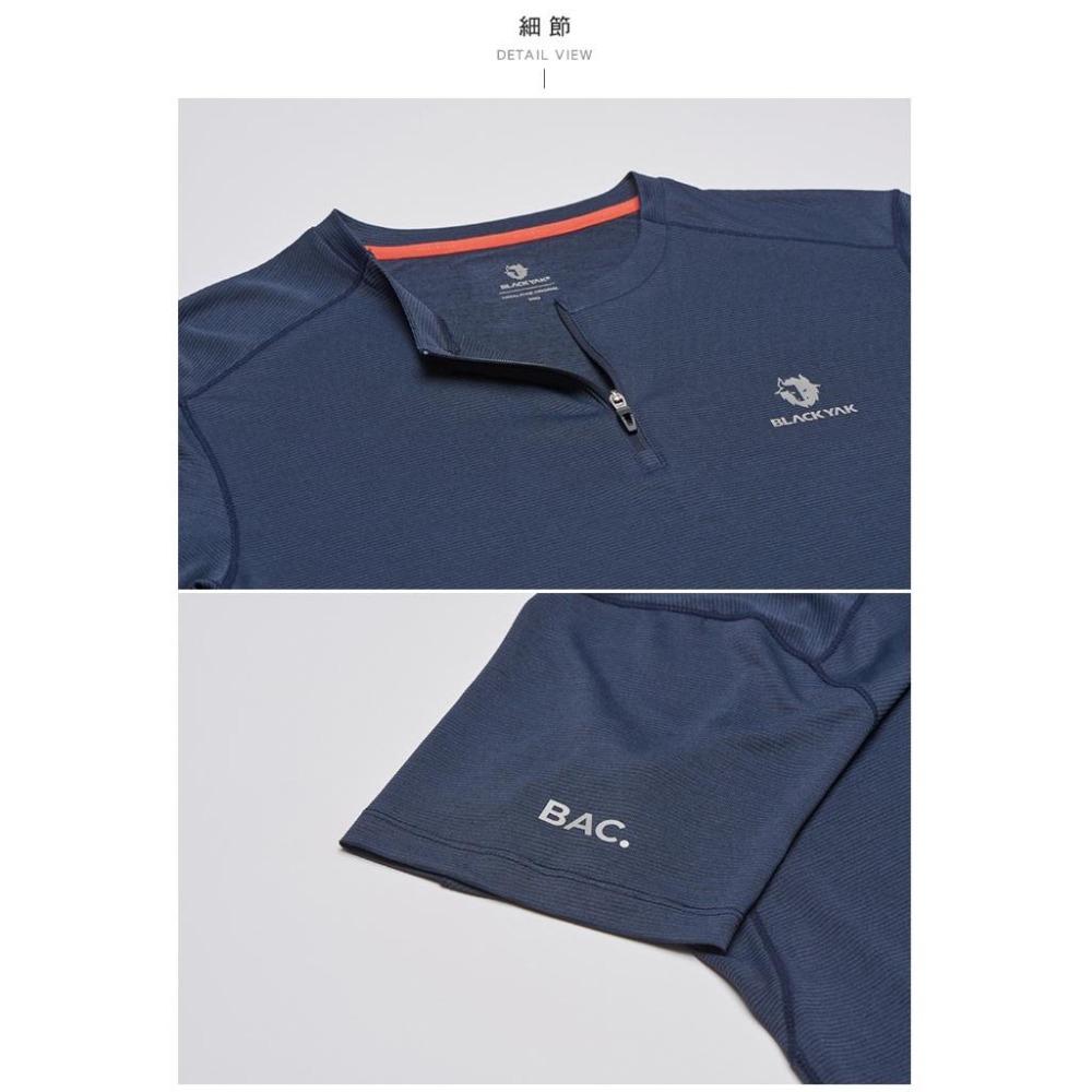 【BLACKYAK】男 MARPHA短袖圓領半開襟(2色)-輕量 銀離子抗菌除臭|DB1MC807|1BYTSM4029-細節圖8