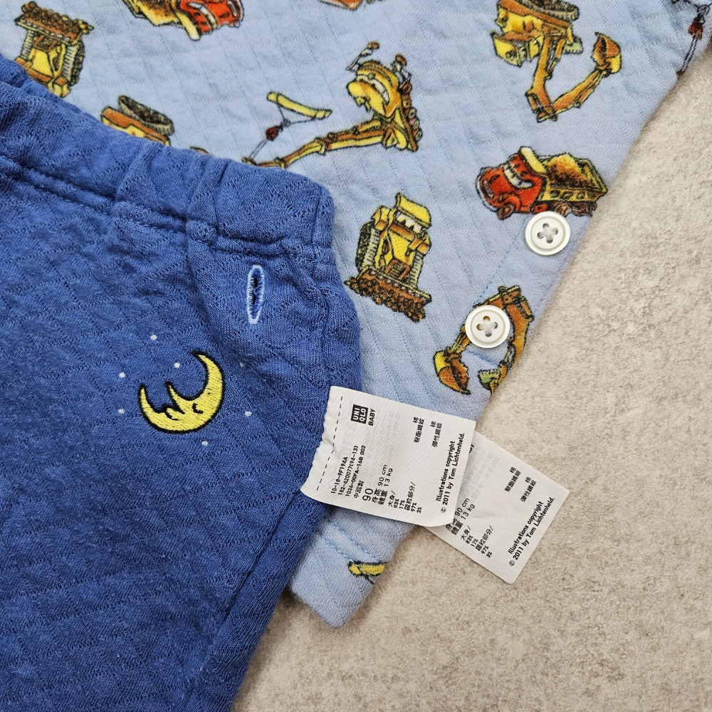 UNIQLO 幼童睡衣套組 工程車 90cm-細節圖2